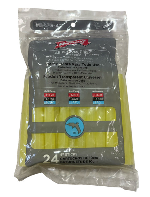 Arrow BAP5-4 All Purpose Mini Glue Sticks for Hot Glue Guns 4" x 1/2" 24 Pack