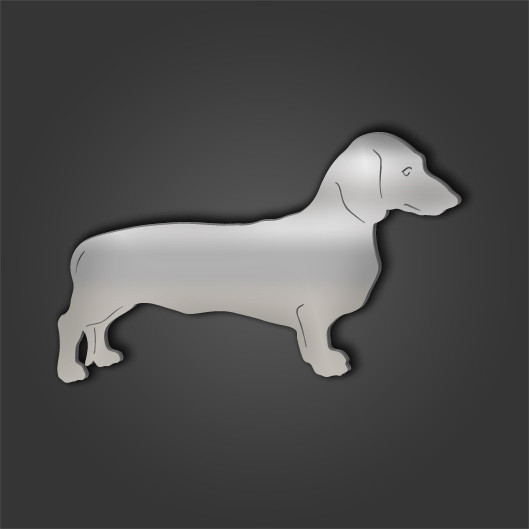 Dachshund Style 2 Silver Acrylic Mirror