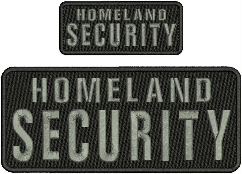 H SECURITY Embroidery Pachrt 4x10 and 2x5 hook on back blk/gray