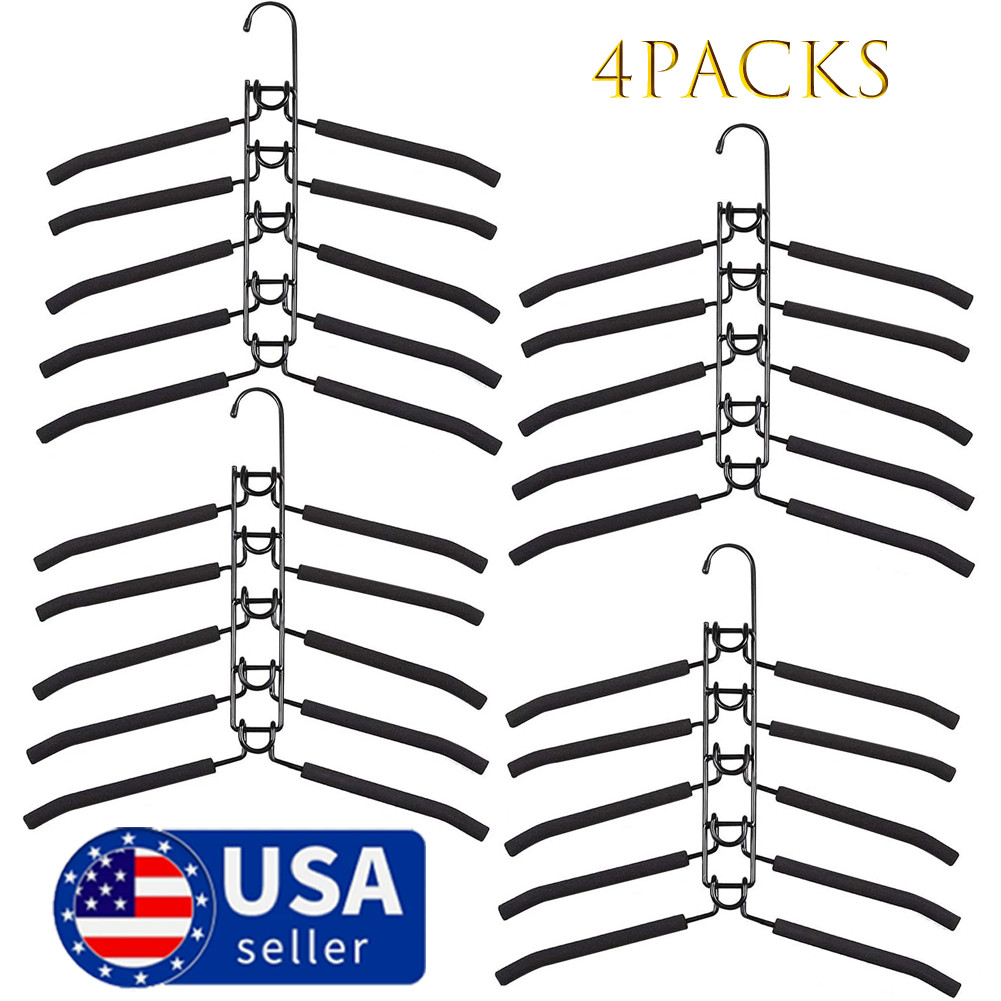 Multi Layer Clothes Hangers 5in1 Sweater Shirt Hanger Pack of 4 for Shirts Space