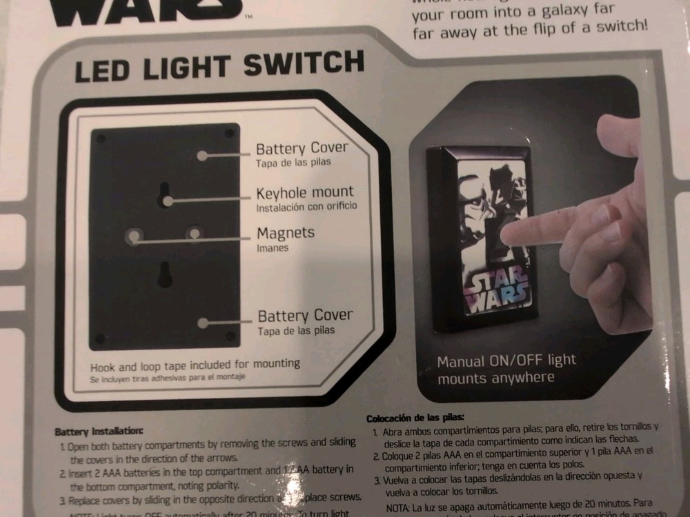 Star Wars Switch LED Night Light, Manual On/off Switch - A0052