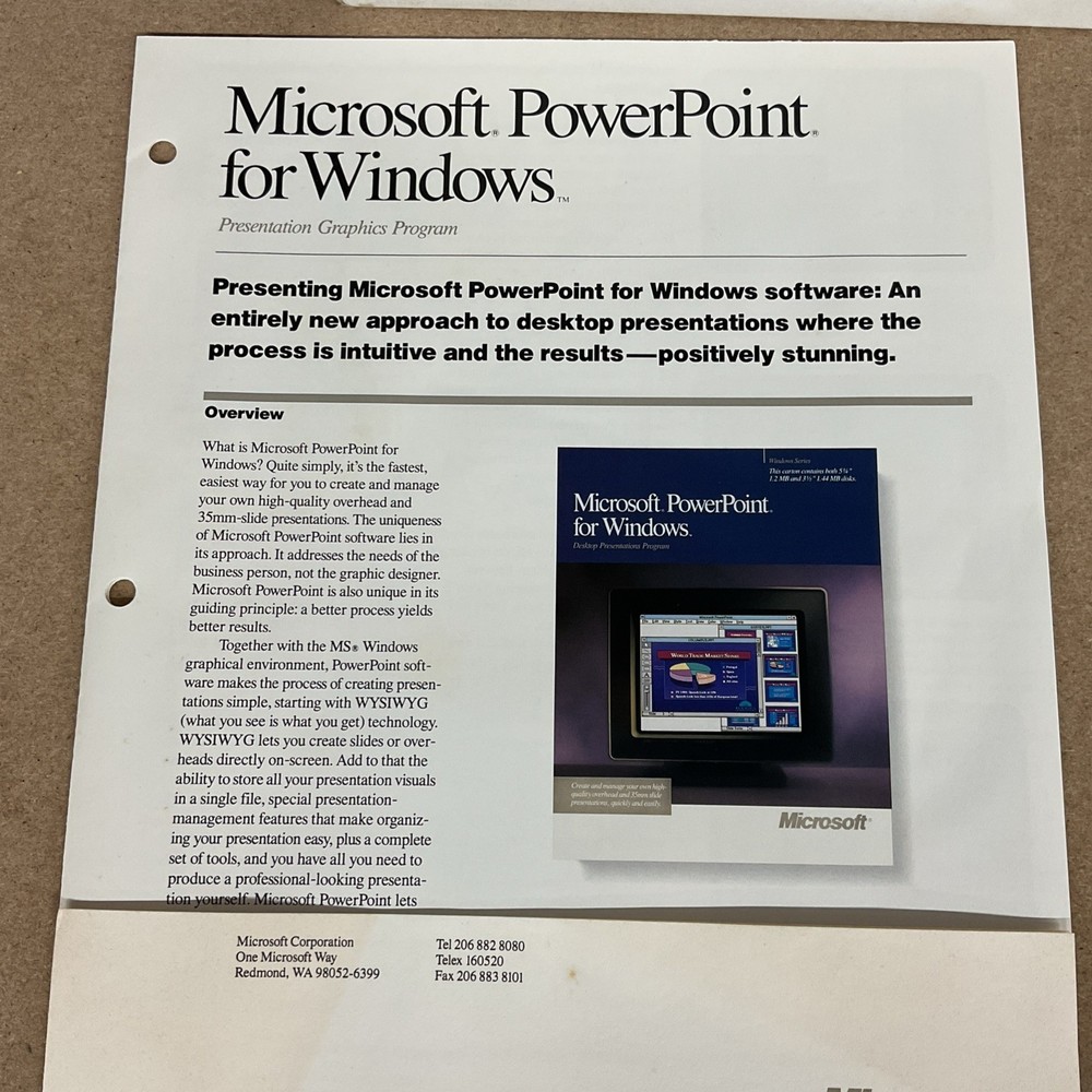 Microsoft PowerPoint Version 2.0 For Windows 5.25 Inch Floppy Vintage Computing