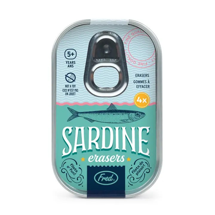 Fred Tin Sardine Erasers