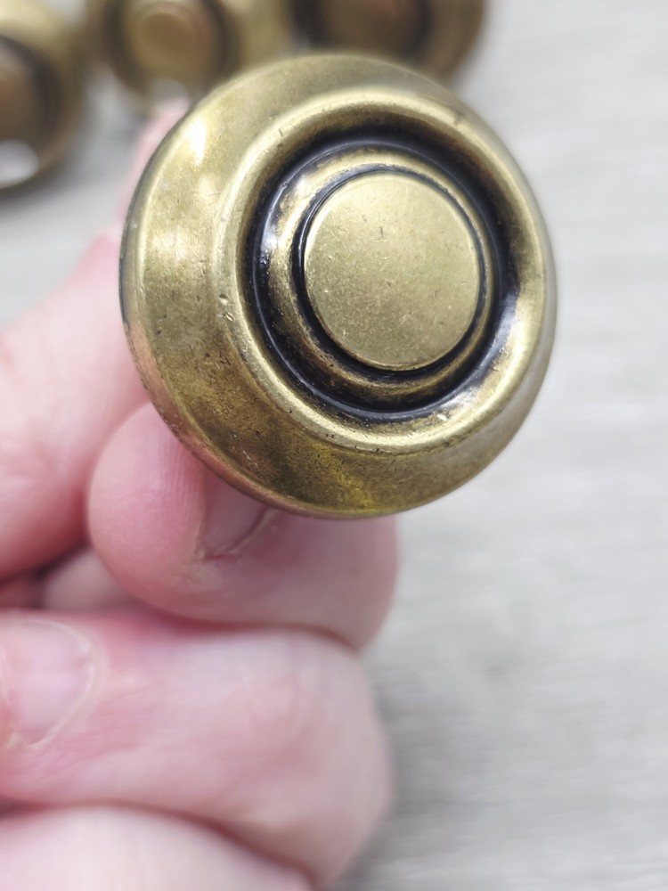 8 Vintage Brass Round Reclaimed Drawer Pulls Knobs With Hardware