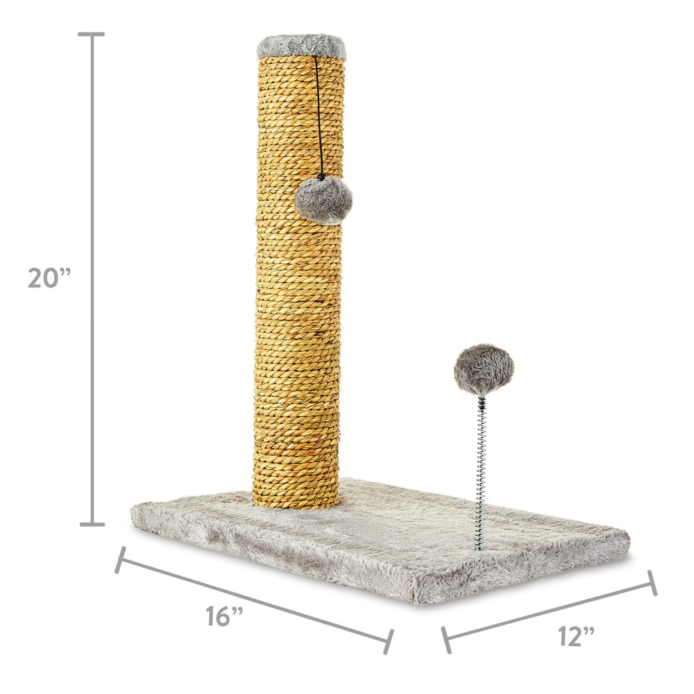 Small Seagrass Scratch and Play Post, Gray, 20"