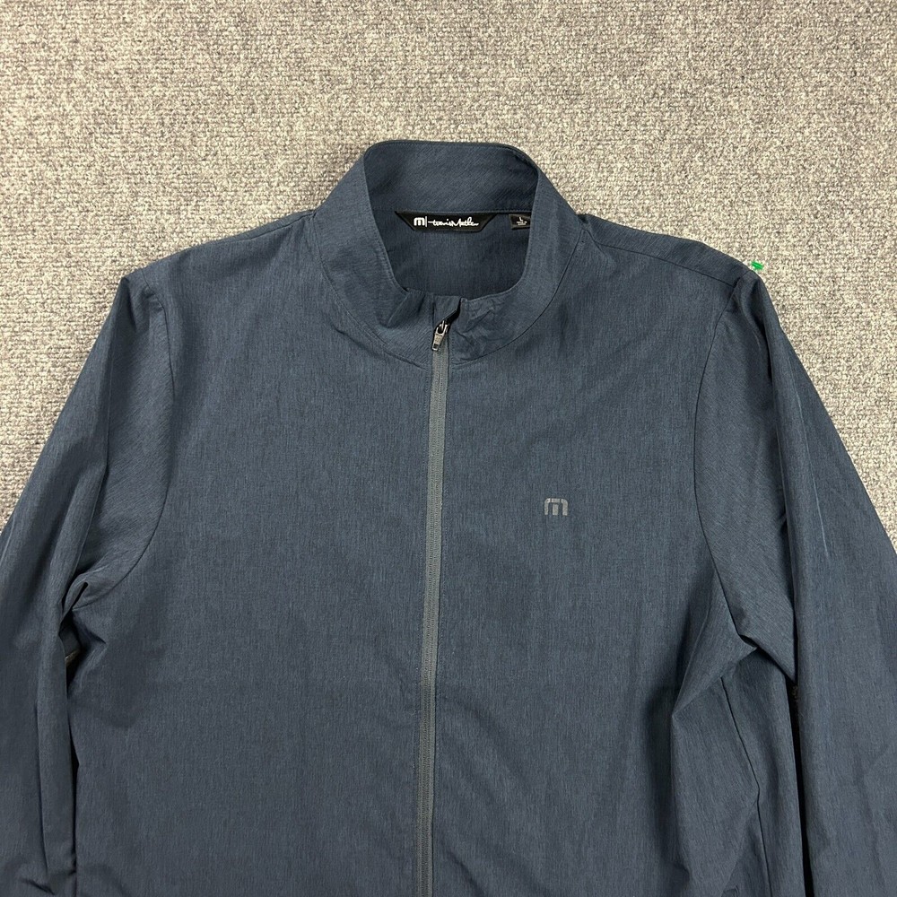 Travis Mathew Jacket Mens Large Blue Full Zip Lightweight Polyester Blend