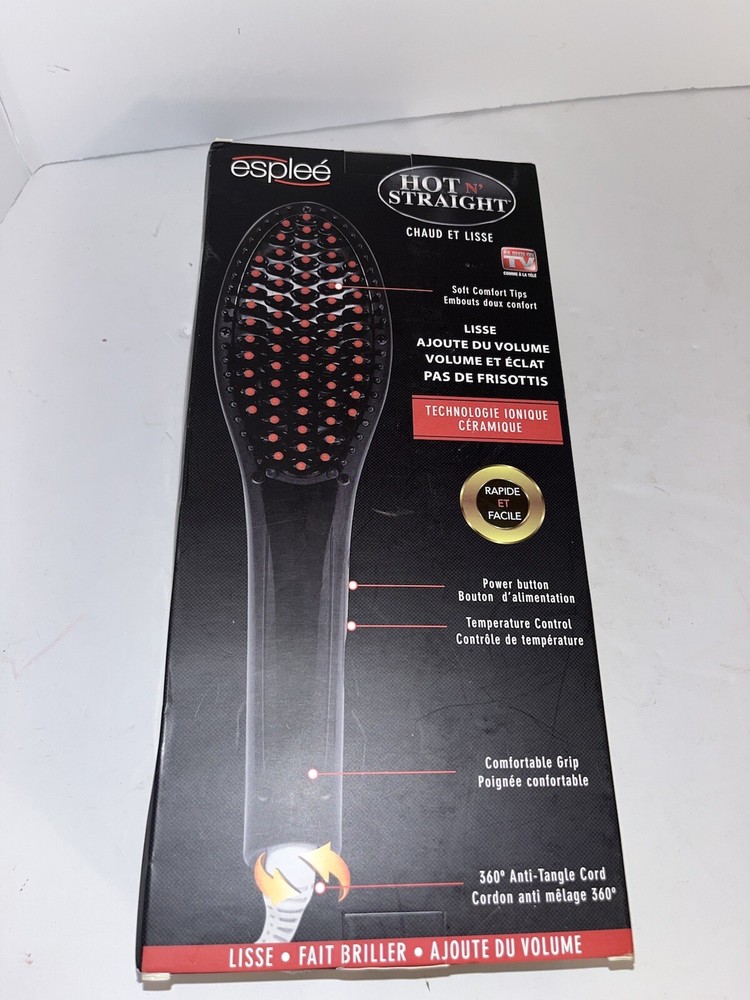 Esplee Hot N Straight Styling Brush Ceramic Ionic Technology - Black