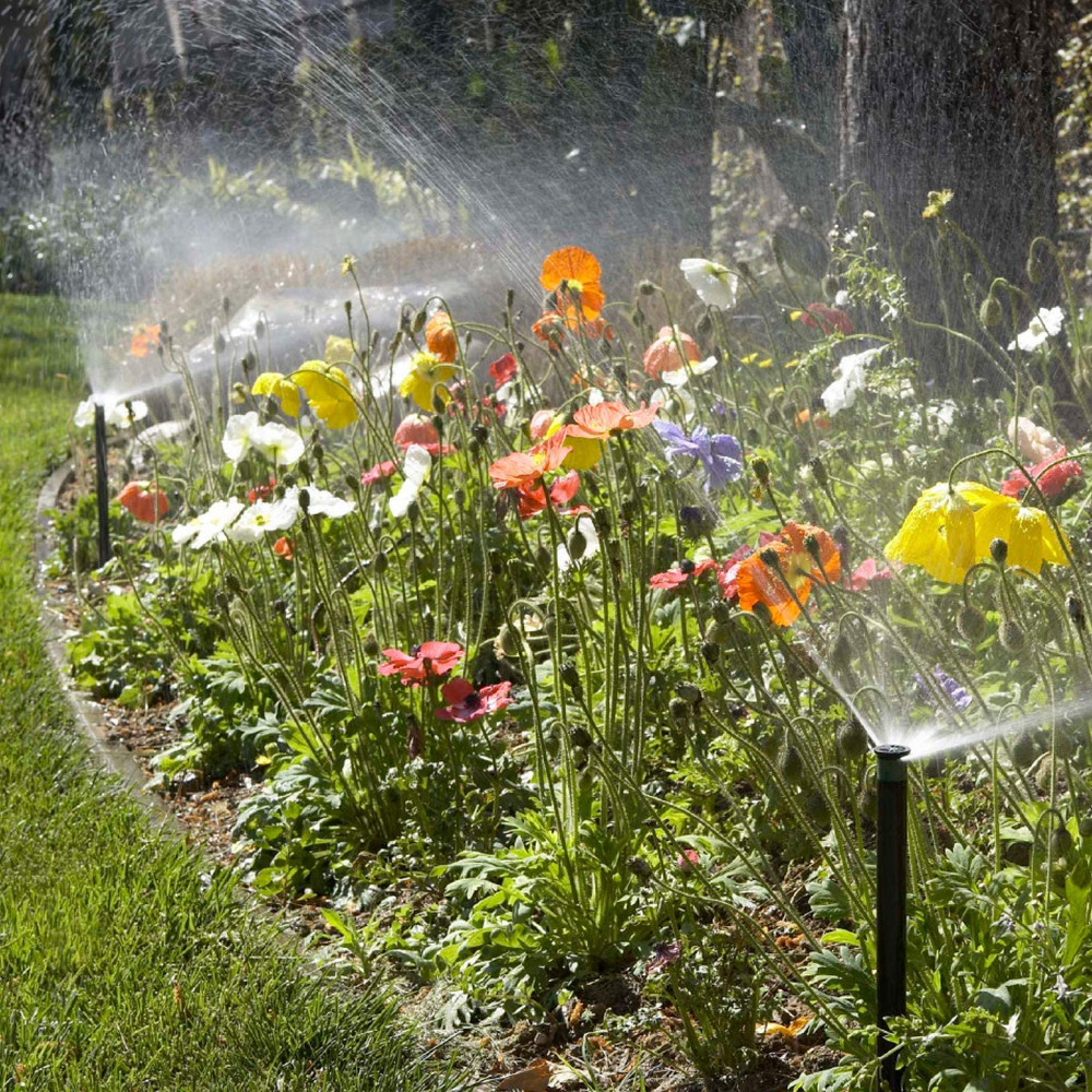 Pro 4" Pop up Sprinkler Head, Adjustable 0°–360° Spray Pattern, 8'–15' Coverage,