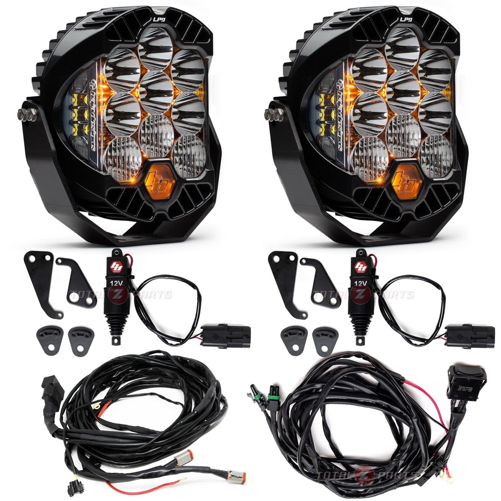Baja Designs® LP9 Pro Lights Pair Clear Driving/Combo, Harness, Reflex Actuators