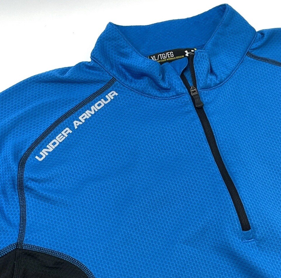 Under Armour Men’s 1/4 Zip Up Pullover Blue Jacket Size XL