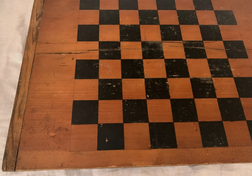 Primitive Antique Large Gameboard Made from Antique Breadboard
