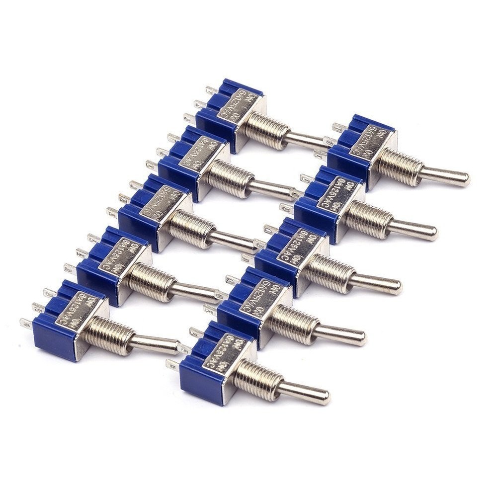 10-Pack AC 125V 6A SPDT Toggle Switch - Easy Installation for Versatile Use