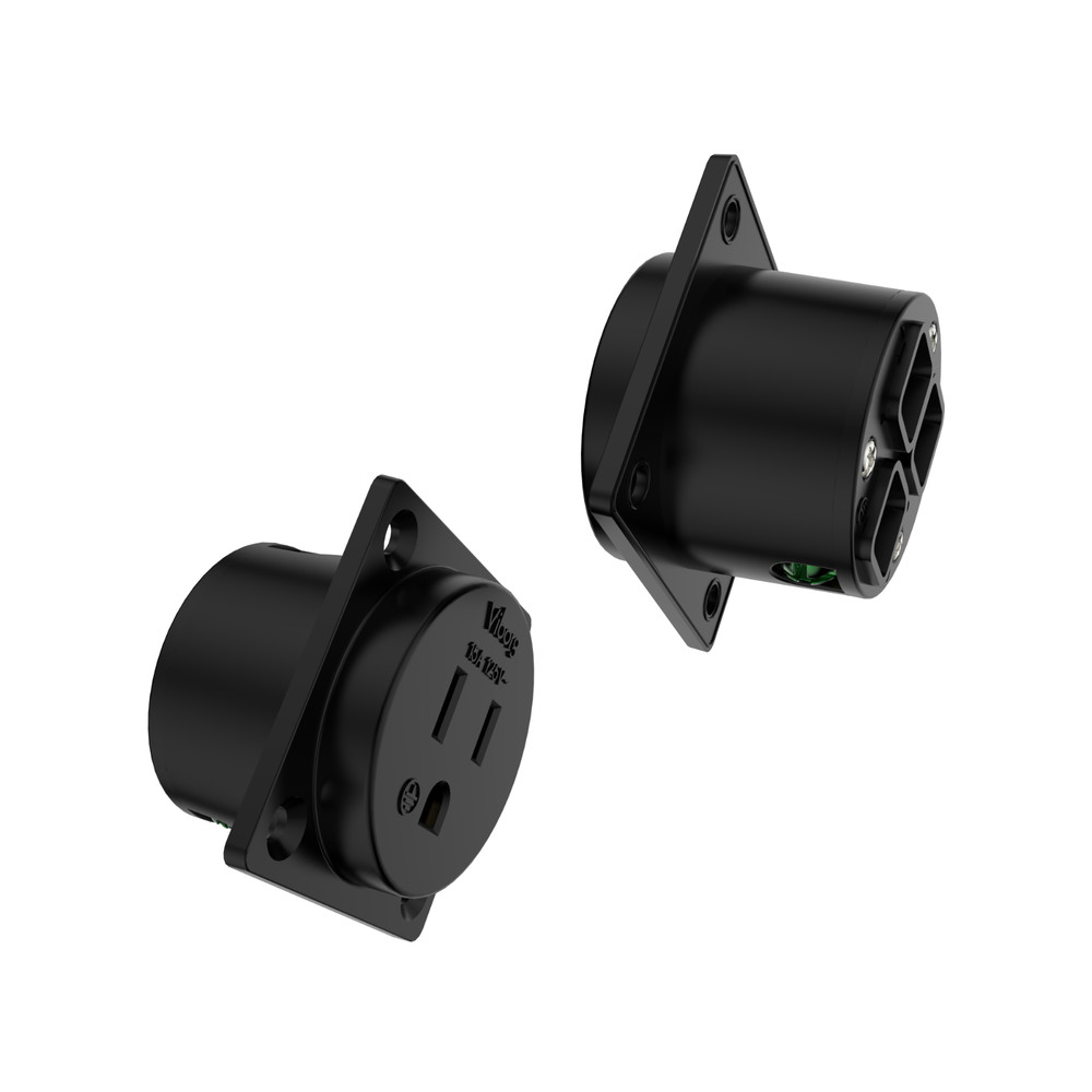 Viborg Pure Copper US Panel mounted receptacle 120V 15A US Socket