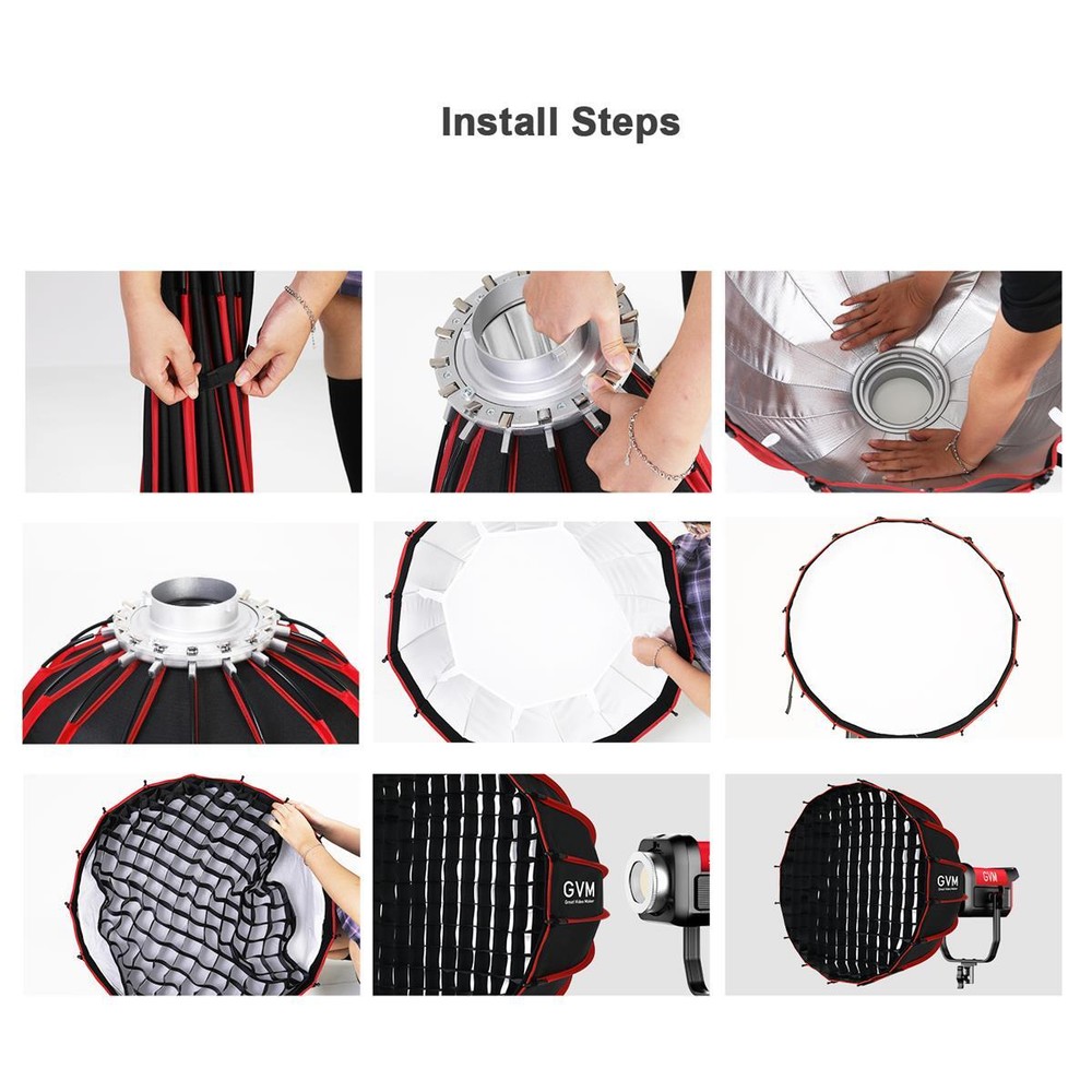 GVM 23.6'' Quick-Open Deep Parabolic Softbox for PRO-SD200B/300B Spotlight