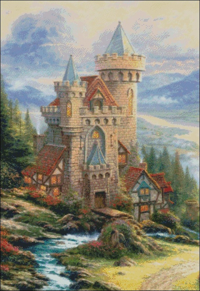 Chart Needlework DIY - Counted Cross Stitch Patterns - Guardian Castle