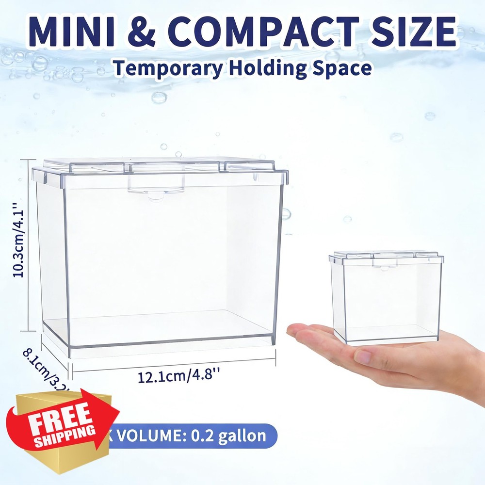 MoonOrange Mini Betta Fish Tank 0.2 Gal, Pack-2, Stackable