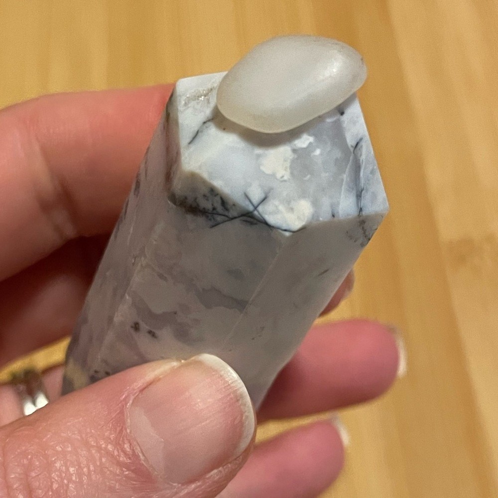 Druzy Dendritic White Agate Tower #2
