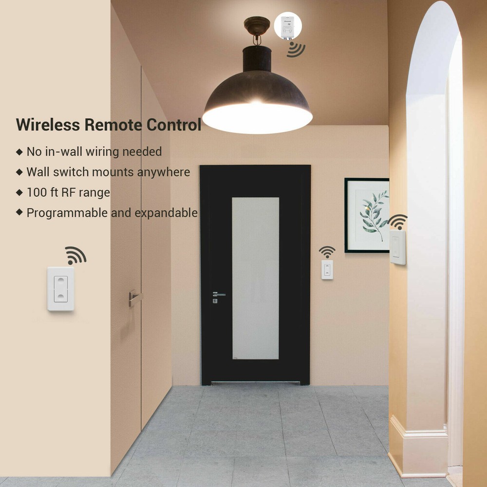 DEWENWILS Wireless Light Switch and Receiver Kit Remote Control Wall Switch