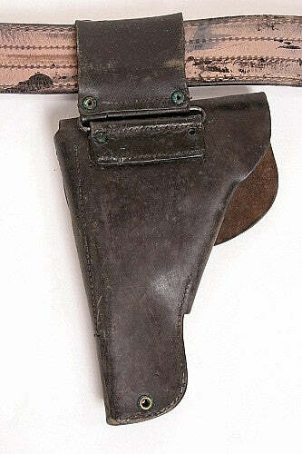 Vintage Military French Leather Pistol Holster MAC Mle 1950 Post WWII Cold War