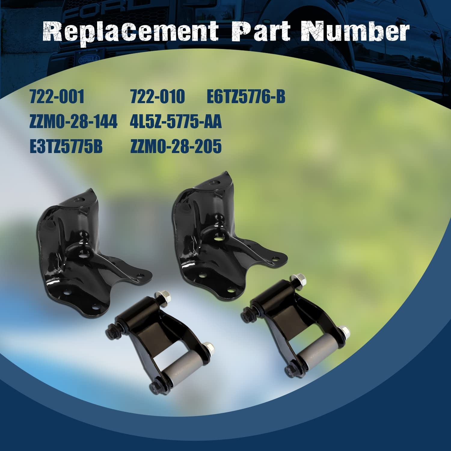 Rear Leaf Spring Shackle Hanger Bracket Kit Compatible with 1986-2011 Ranger ...