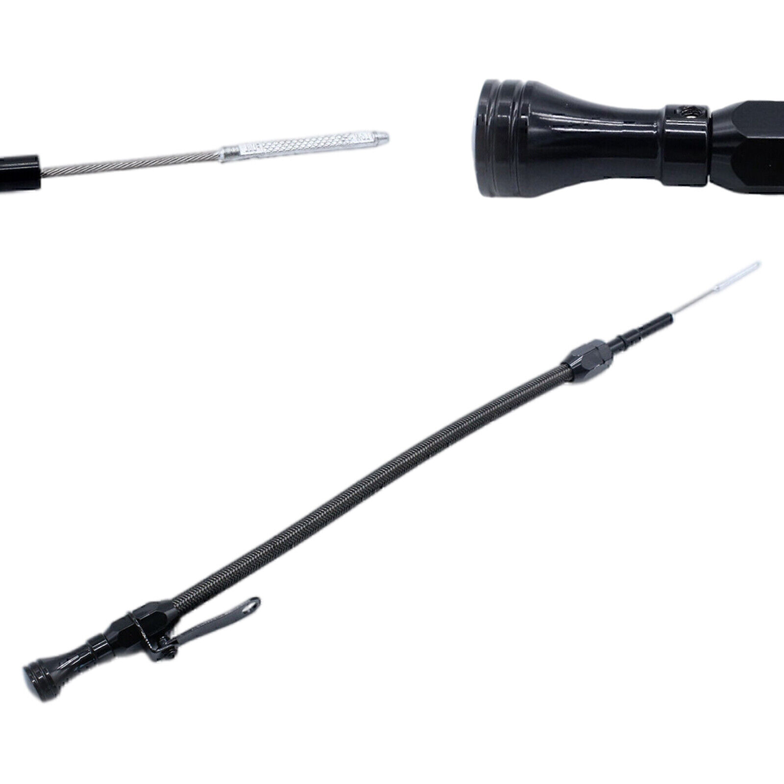 Black Stainless Flexible Oil Dipstick for LS LSX LS1 LS2 LS6 4.8 5.7 6.0 6.2L