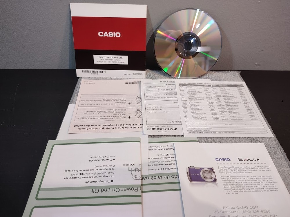 Casio Digital Camera Software CD Disc Windows W/ EX-S5 Guide, EXILIM Manual Docs