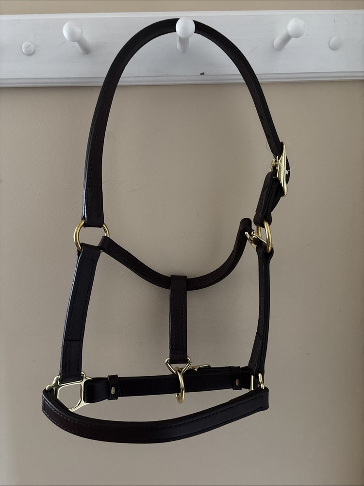 NEW Smartpak Double Stitched Leather Halter Brown Oversize