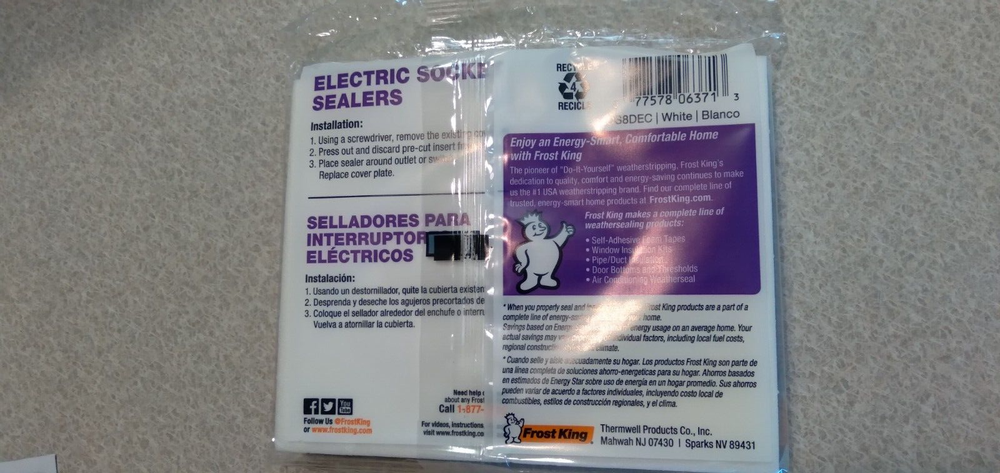 Frost King Decorator Socket Sealers Brand new Make offer