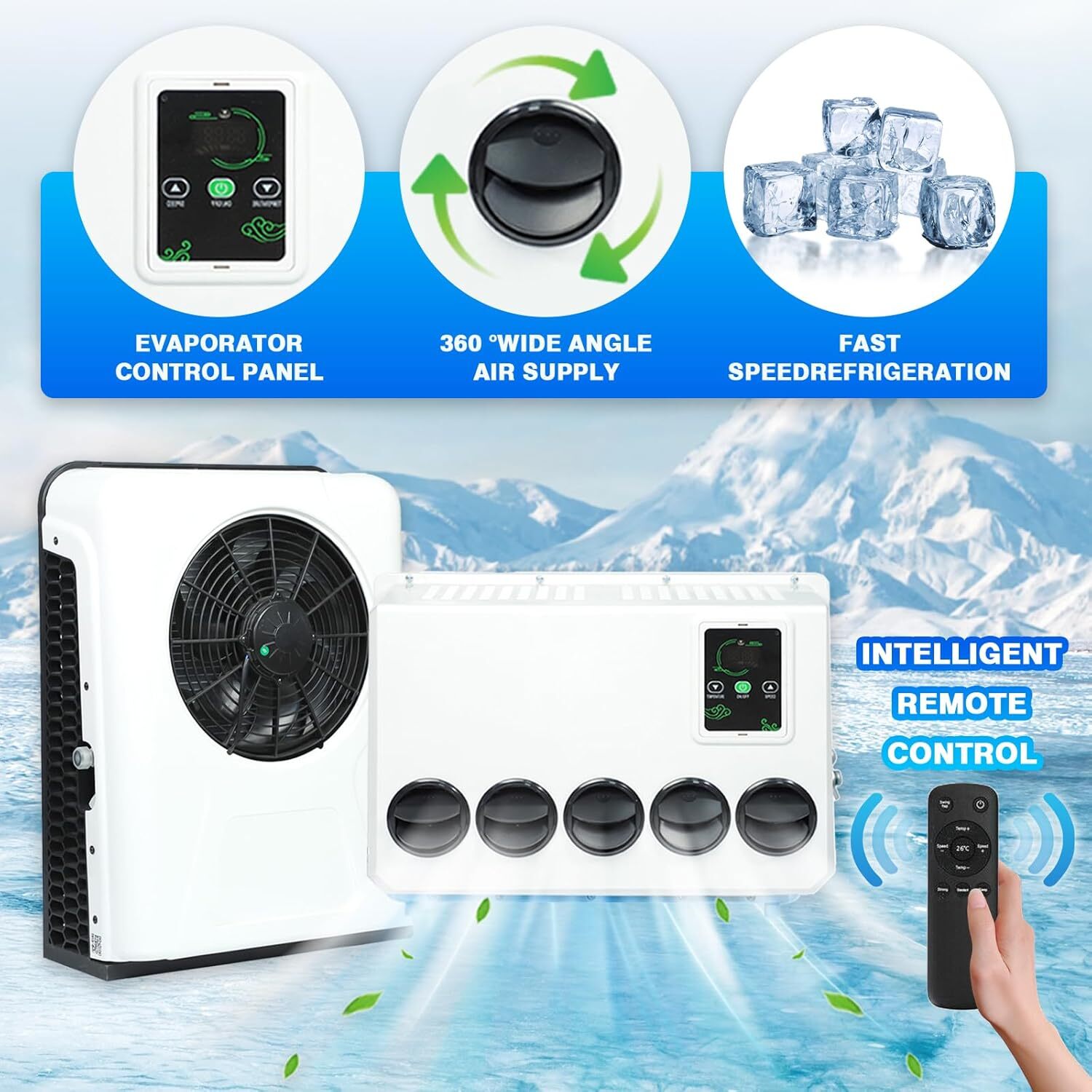 12V Split Truck Air Conditioner 12000Btu A/C Fit Semi Trucks Bus Tractor Caravan