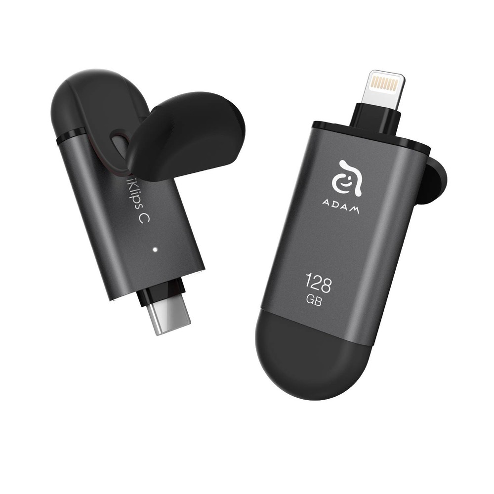 ADAM elements iKlips C USB-C & Lightning Flash Drive 128GB for iPhone & iPad