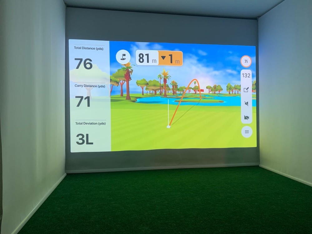 105"W 120"H Motorized Remote Control Retractable 3 layer Golf Impact screen Pro