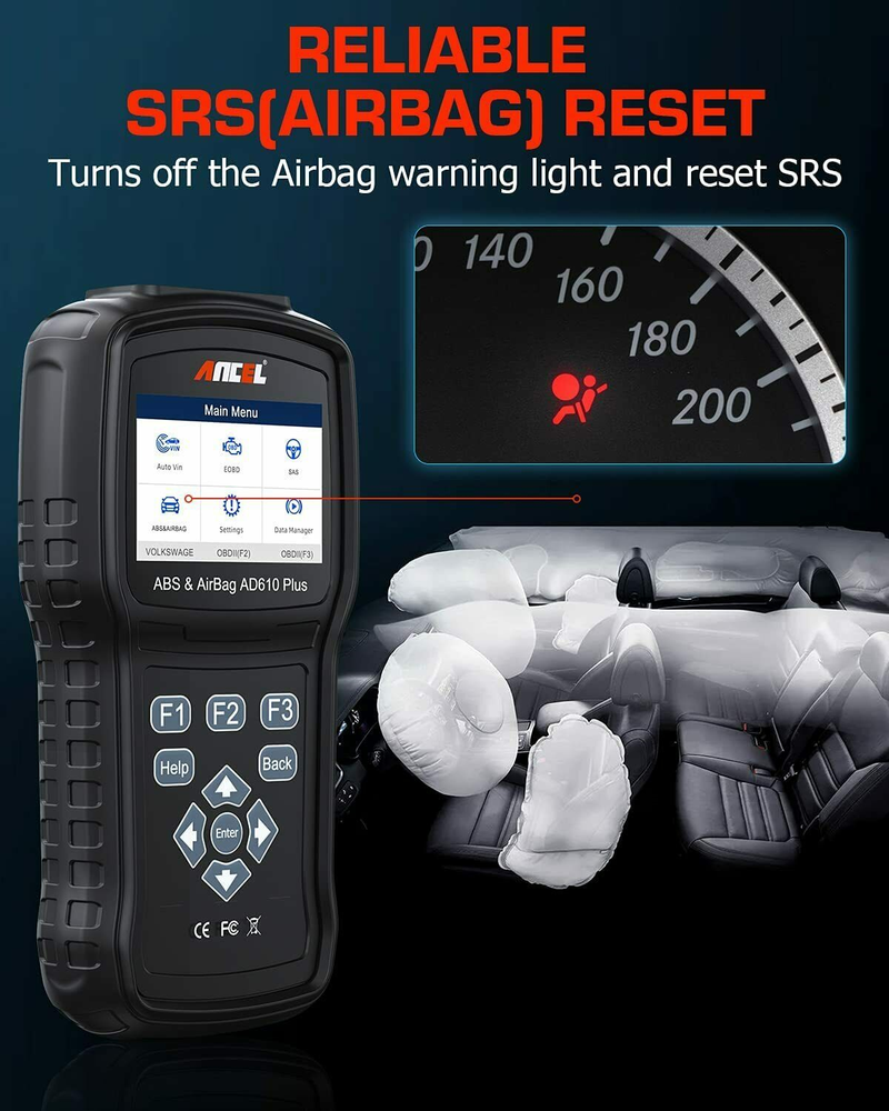 ANCEL AD610P OBD2 Automotive Scanner Engine Check ABS SRS SAS Reset Code Reader