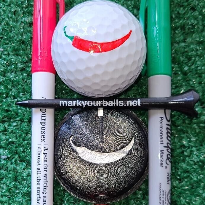 Golf Ball Marker Custom Stencil + Alignment Line and Circle. CREATE YOUR OWN!!!