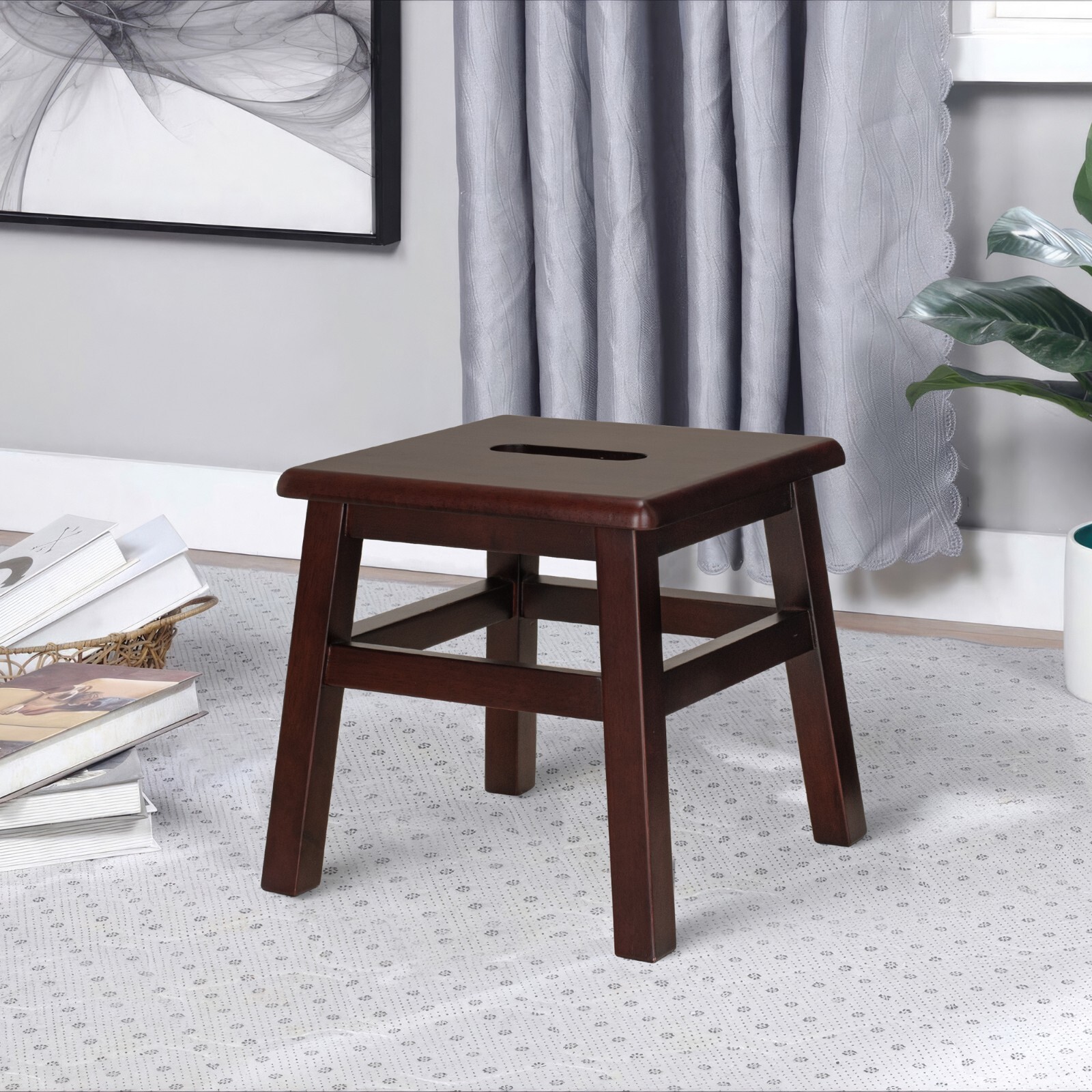 eHemco Solid Hardwood Step Stool/Footstool, 12.25 Inches (Collectible)