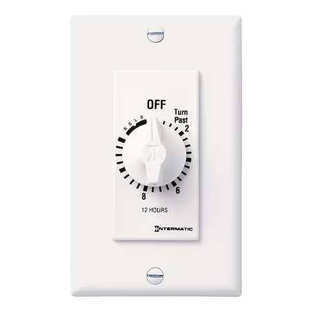 Intermatic Fd12hhw Timer, Spring Wound, 12 Hr, Hold Feature