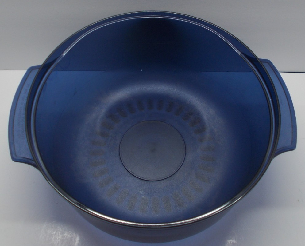 6 Piece Tupperware 2192 Dark Blue Microwave Stack Cooker Steamer