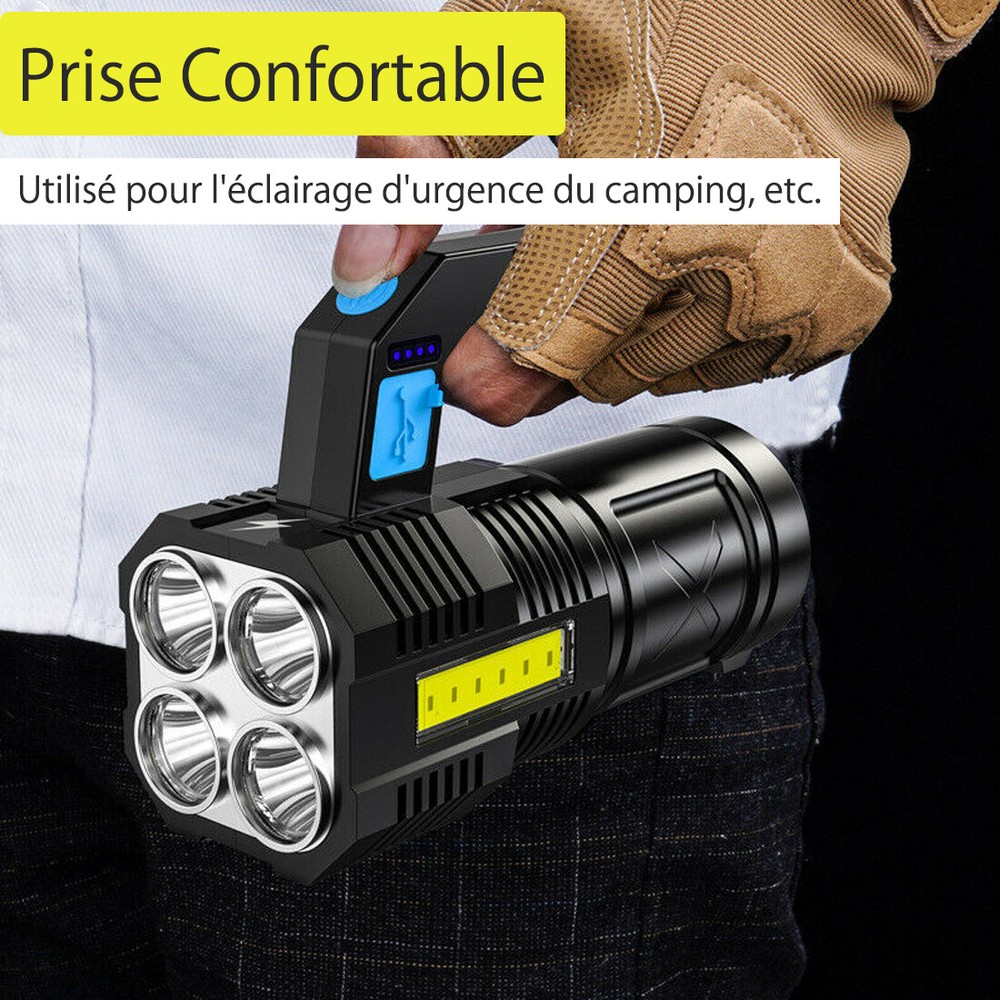 350000000 Lumen Super Bright LED Tactical Flashlight Rechargeable LED Work Light