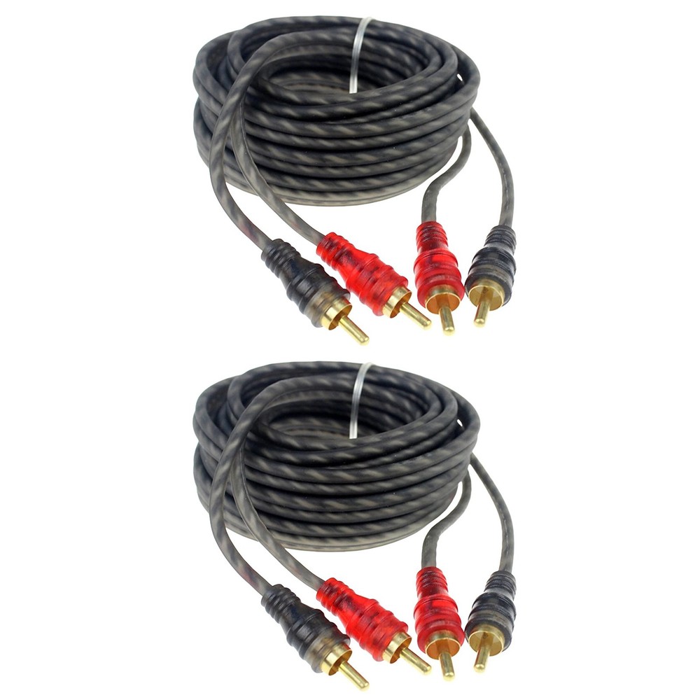 2PCS RCA Cables 2 Channel Twisted 4Ft Shielded Audio Interconnect Amp Wire