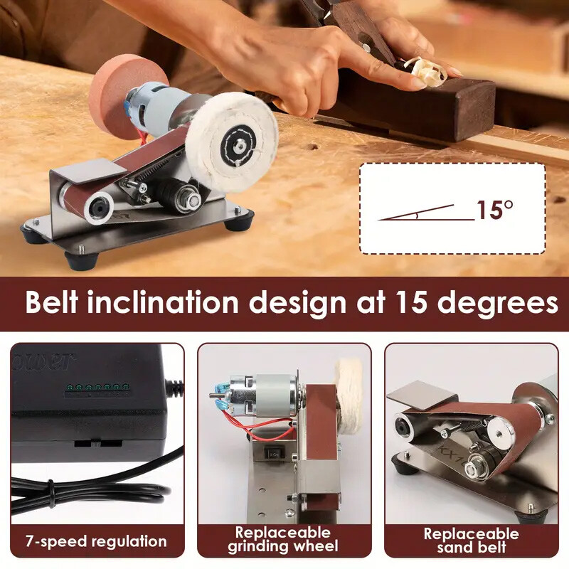 Mini Electric Belt-Sander Knife-Sharpener Sanding Machine - Small Bench Grinder