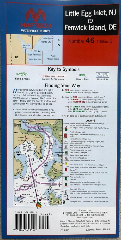 MAPTECH Waterproof Chart CHOOSE FROM OVER 50 maps NEW!