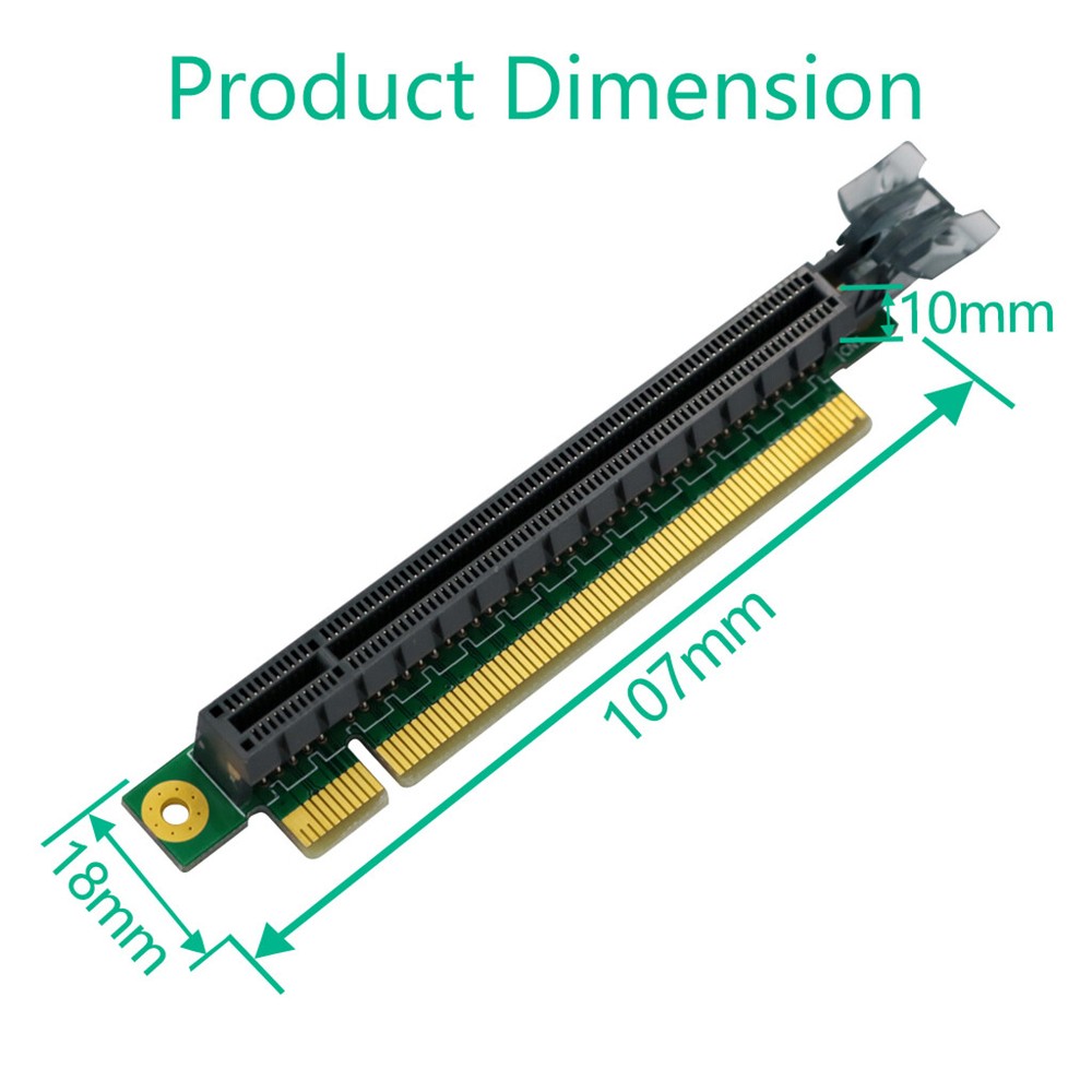 PCIe 90 Degree 180 Flat Insertion PCI-e Express 16X Extender Riser Adapter Card