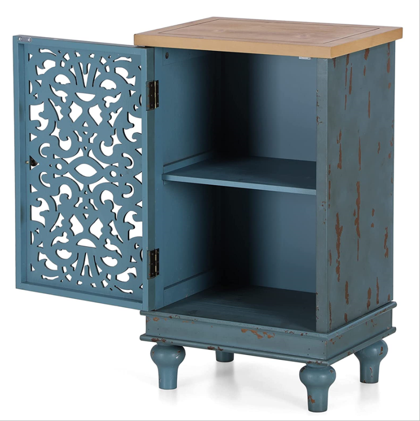 Accent Cabinet Console Table Decorative Sideboard Buffet Storage Cabinets Blue
