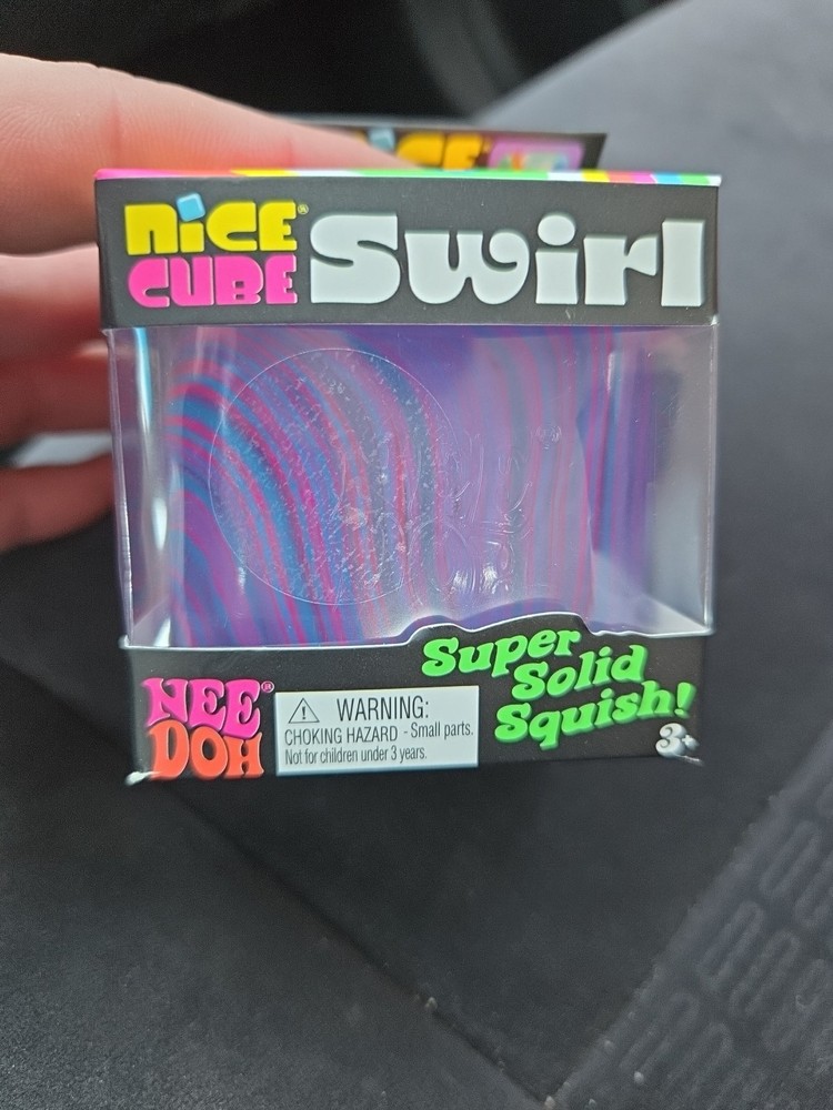 PURPLE BLUE Schylling NeeDoh Nice Cube Swirl. Super Solid Squish AUTHENTIC