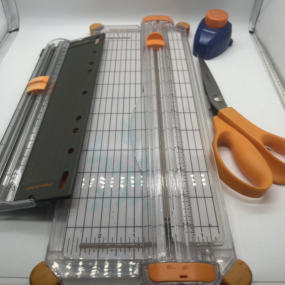 Fiskars Paper Cutter Trimmer Scissors Stamp Lot