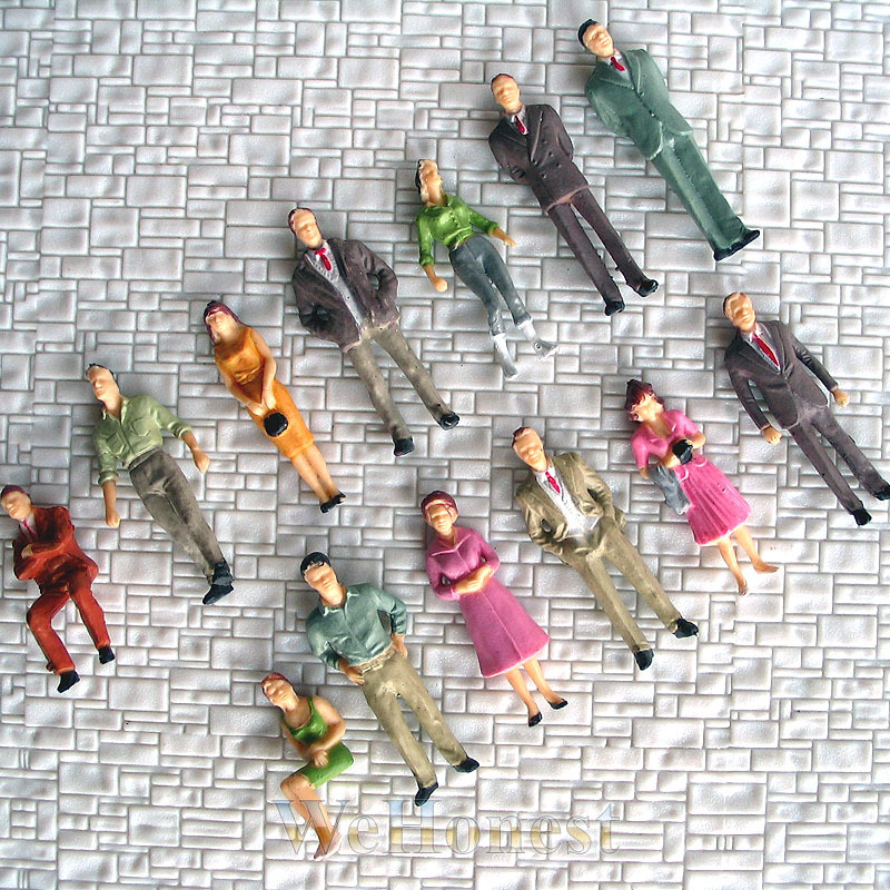 130 pcs O scale 1:48 Painted Figures People Passenger F