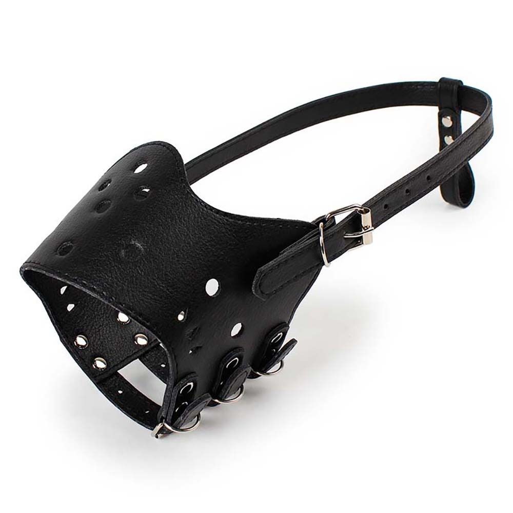Soft Leather Muzzle For Dogs Anti-Biting Secure Adjustable and Breathable Muzzle