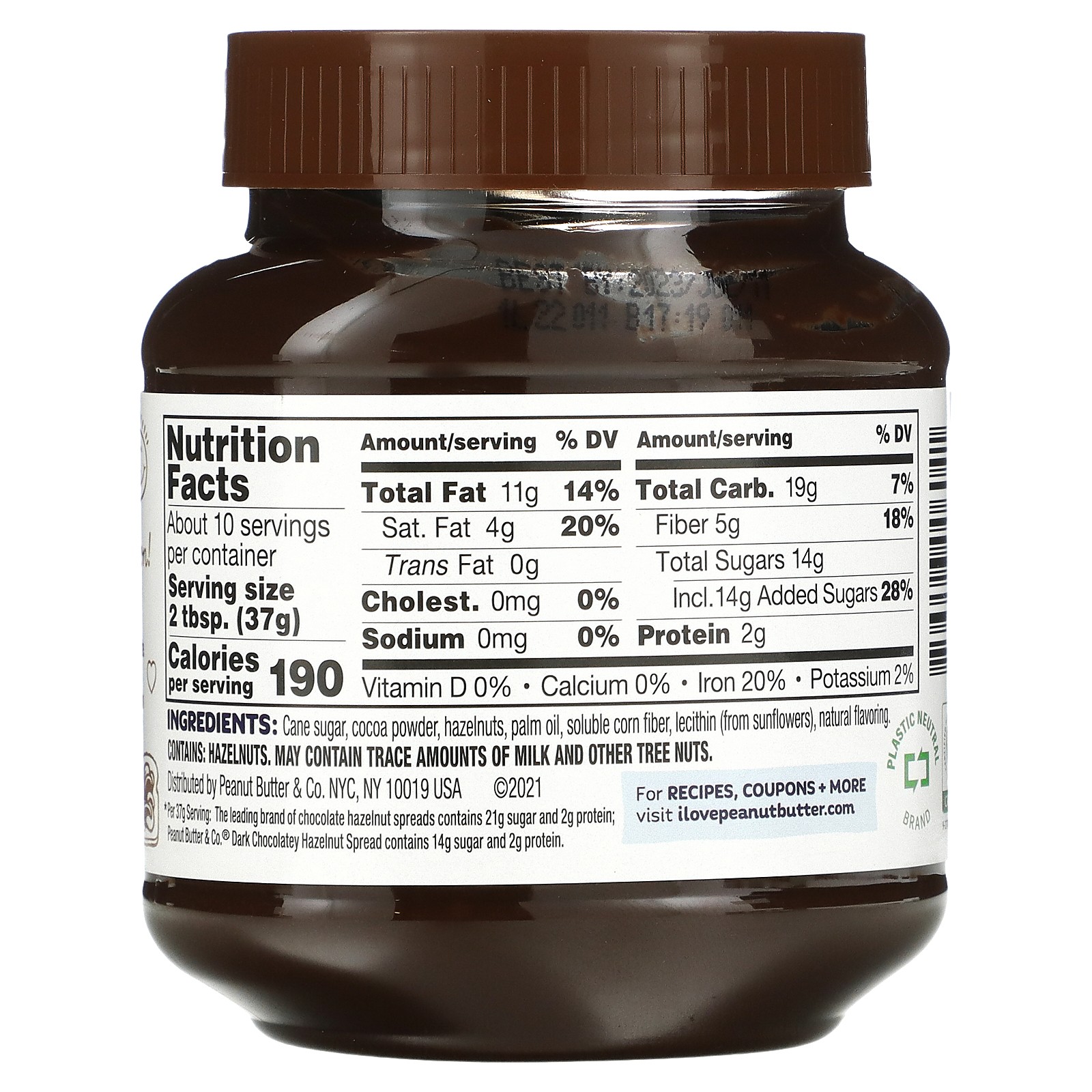 Hazelnut Spread, Dark Chocolatey Hazelnut, 13 oz (369 g)