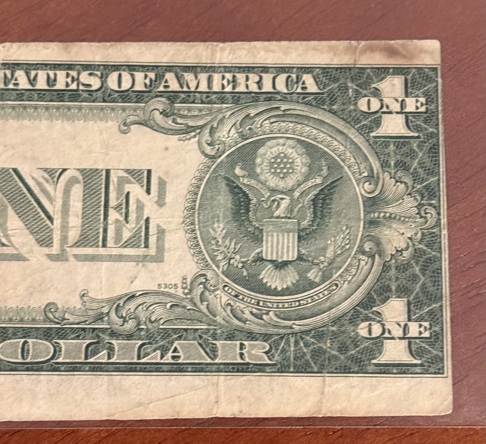 ERROR - 1935 D $1 Silver Certificate - Reverse Print Off Center - Good Condition