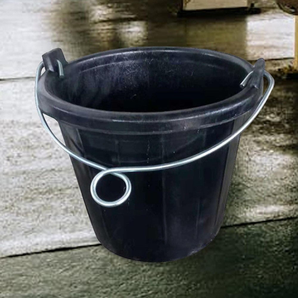 Rubber feed Bucket with Handle Feeder Container Storage Multipurpose Easy