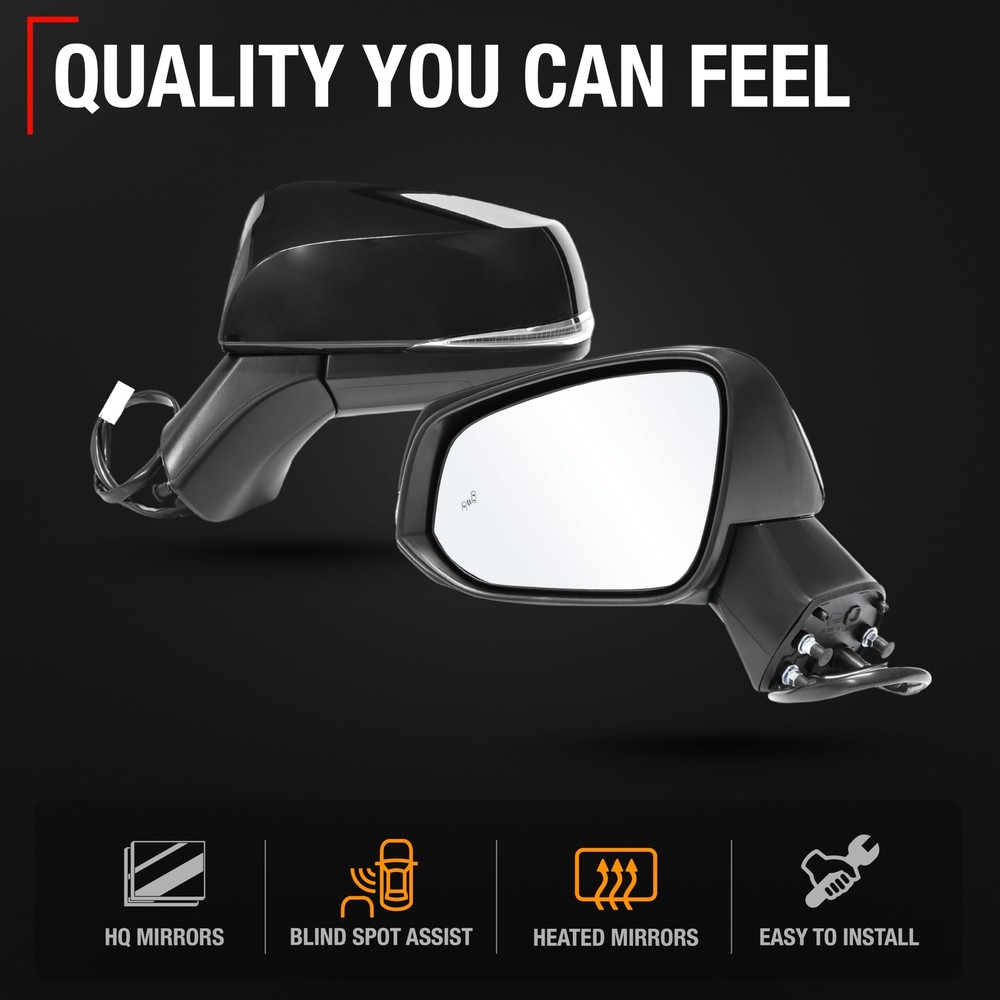 Toyota RAV4 Driver Side Mirror Replacement - Powered Adjustment, Manual Fold,...